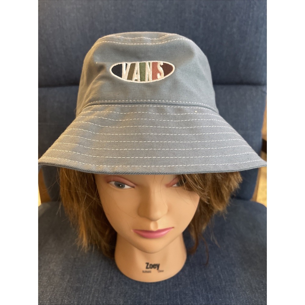 Vans Retro Sport Bucket Hat Grey Contrast Stitch Embroidered Logo VN0A5LFZHKC SM